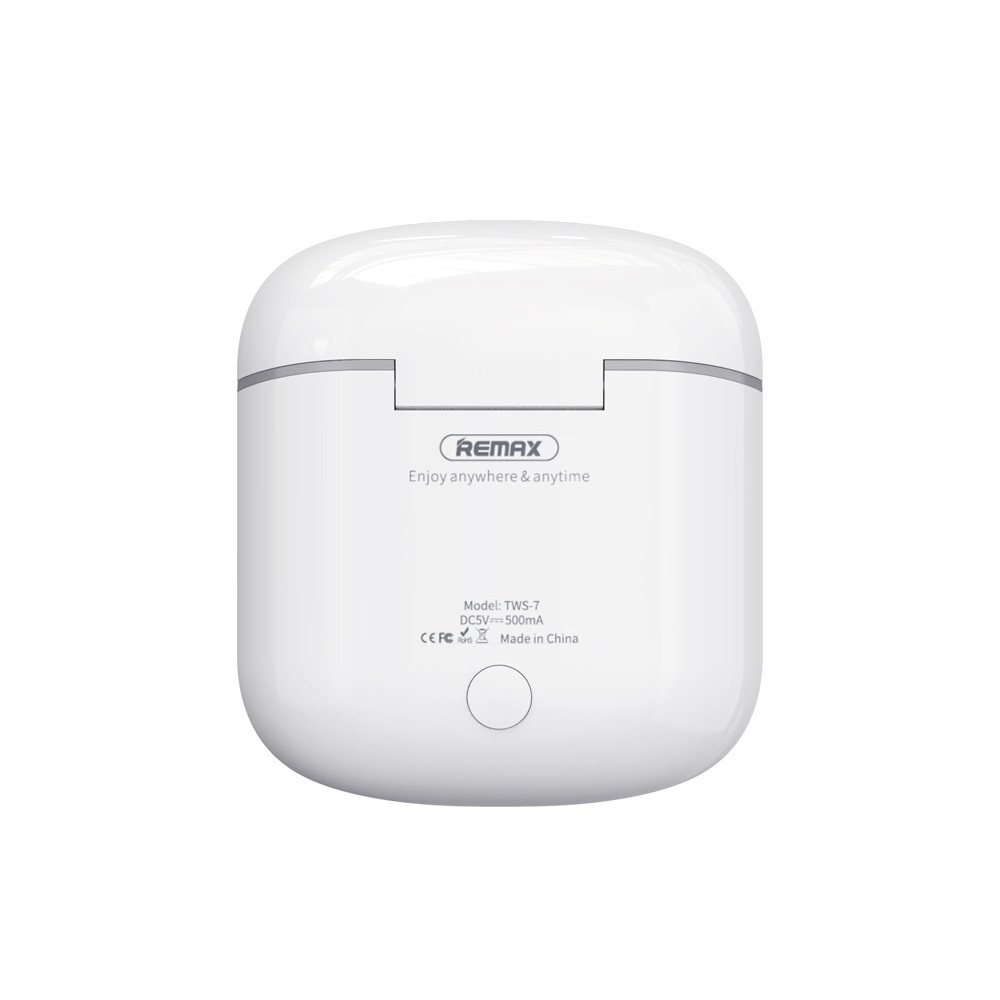 Tai nghe Bluetooth True Wireless Remax TWS-7 V5.0 kết nối từng tai riêng lẻ, âm thanh cực hay, pin dùng đến 4H, chống nước tiêu chuẩn IPX5 - Hàng Chính Hãng
