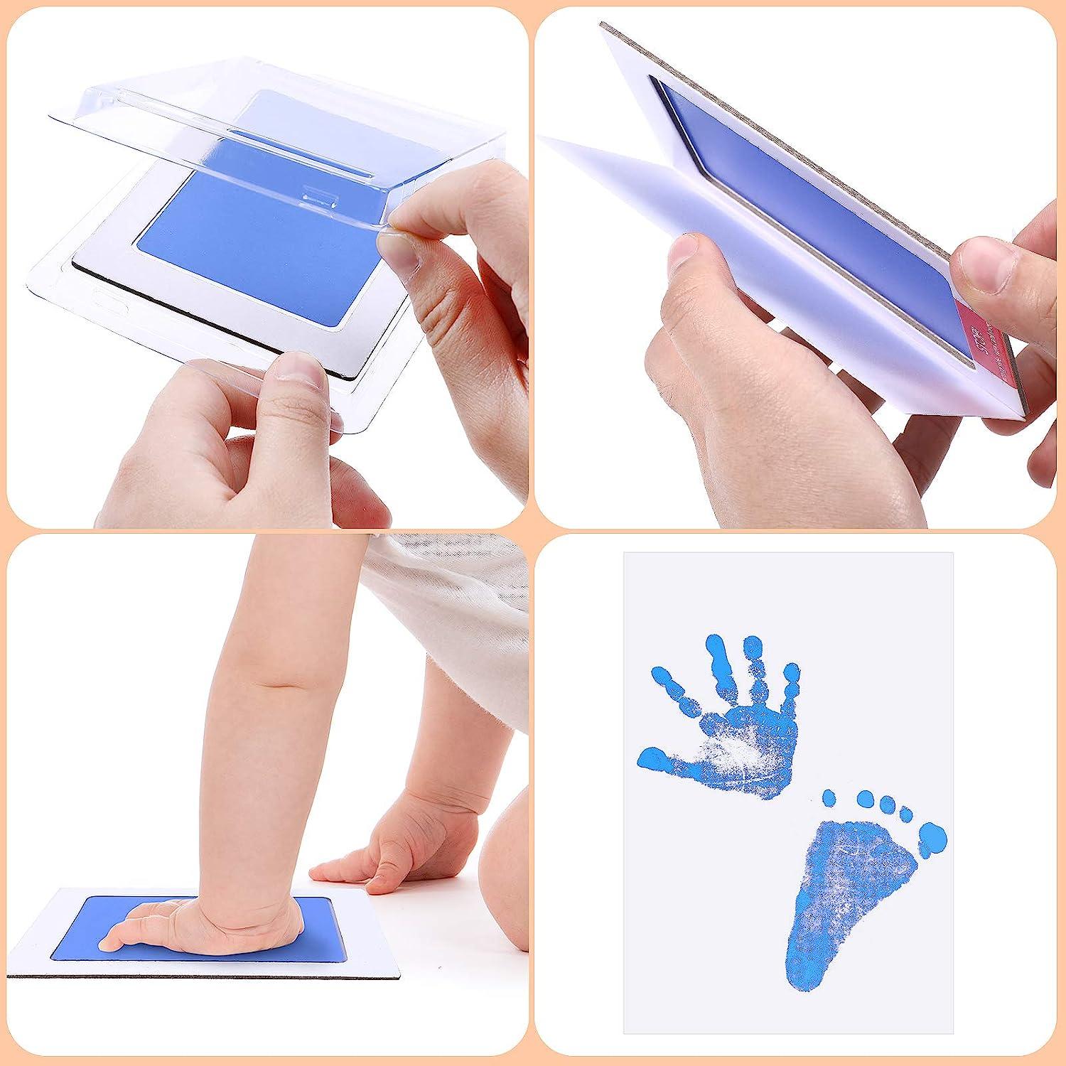 Bộ 6 bộ dụng cụ đệm không có mực trẻ em, bộ đệm mực màu của dấu vân tay tay và dấu ấn 12 thẻ in để ghi lại vòi hoa sen trẻ em gia đình
