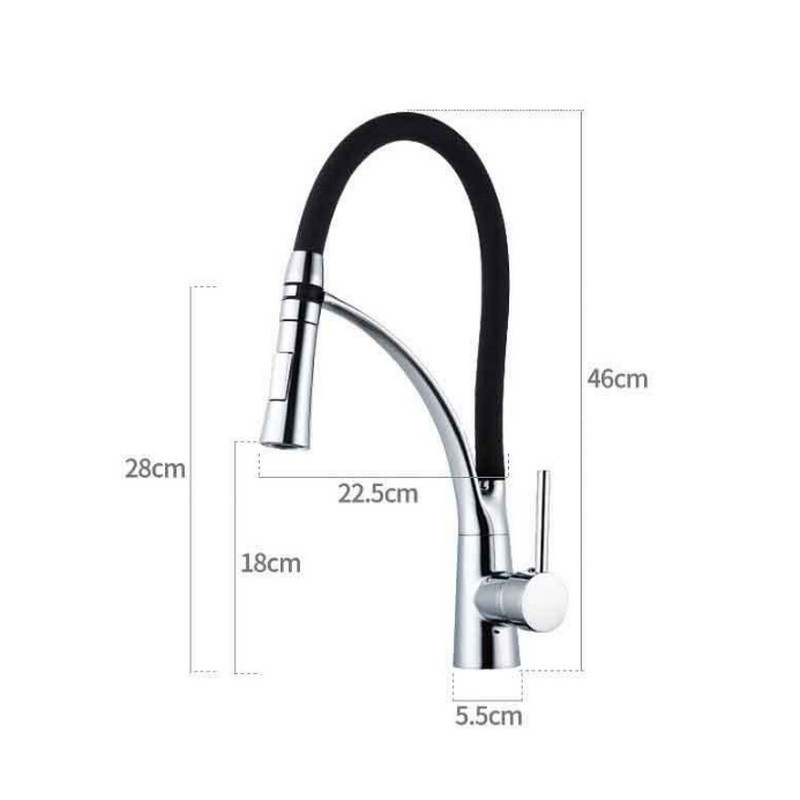 Vòi Rửa Chén Nóng Lạnh Đầu Vòi Dây Rút Tiện Lợi