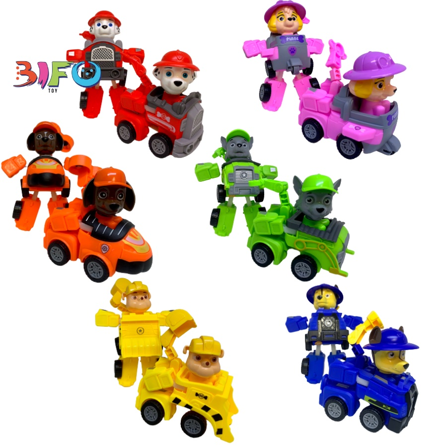 Bộ 4 đồ chơi biến hình biệt đội xe những chú chó cứu hộ Paw Patrol