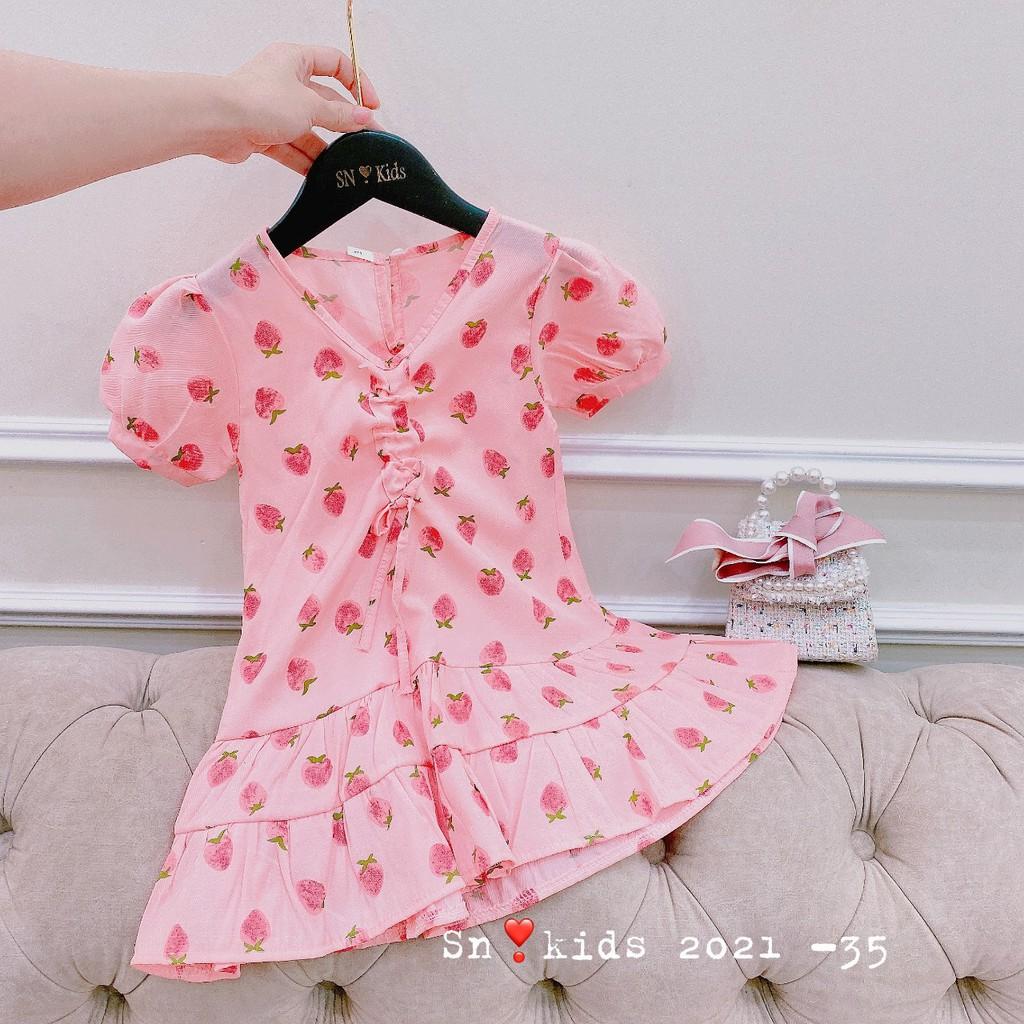 Váy bé gái dâu tây đuôi cá cực xinh