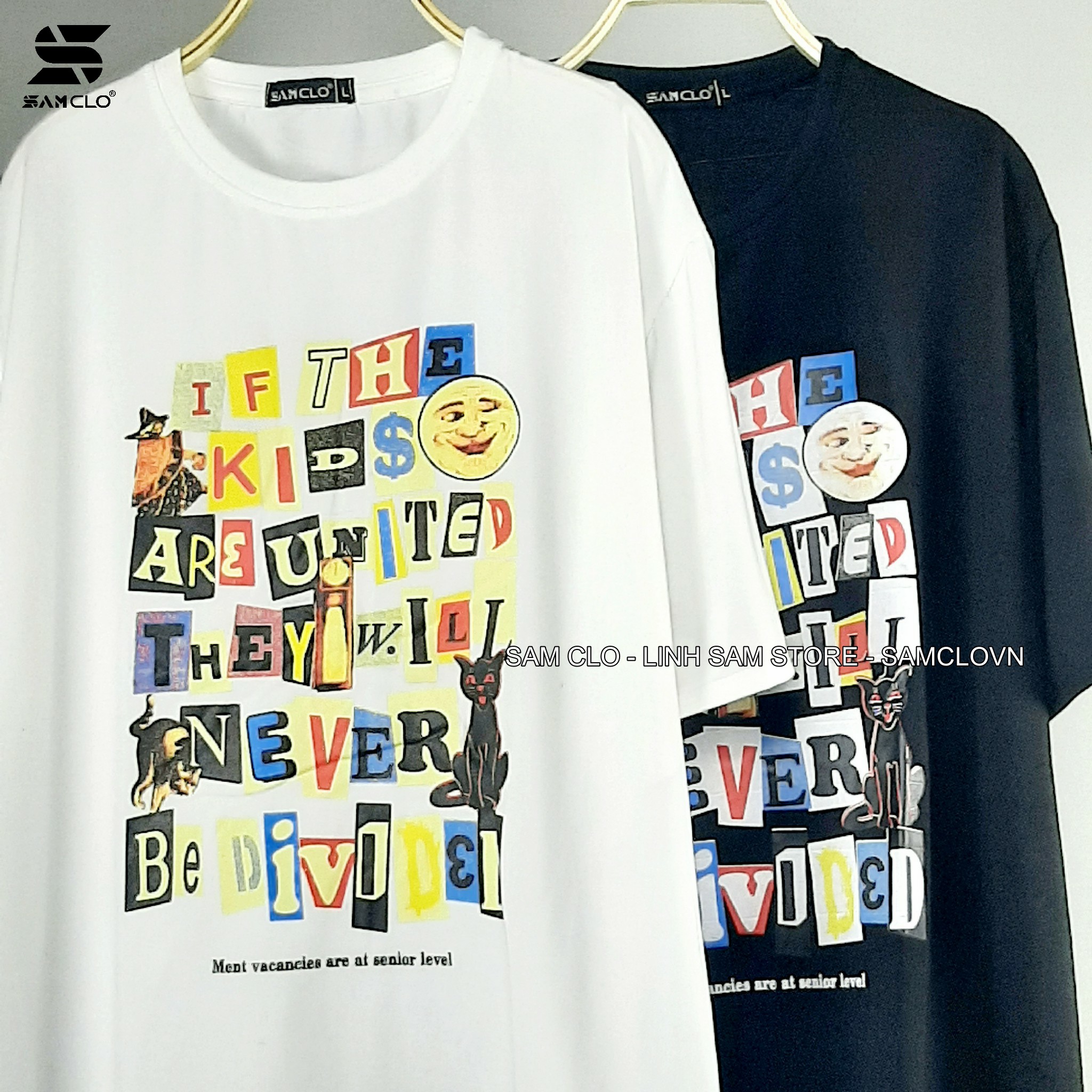 Áo thun tay lỡ nam nữ SAM CLO phông form rộng dáng Unisex, mặc lớp, nhóm, couple in NHIỀU CHỮ ENGLISH