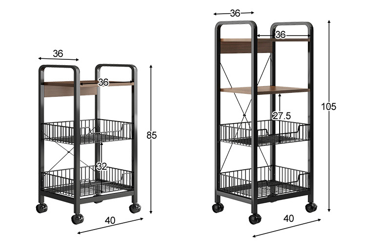 Kệ bếp di động 3, 4, 5 tầng đa năng, chất liệu sắt sơn tĩnh điện bền bỉ