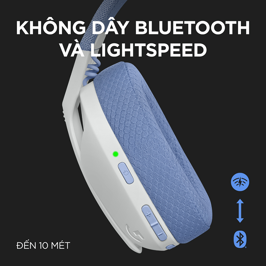 Tai nghe game không dây Bluetooth và Lighspeed Logitech G435 – Mic ảo tích hợp, nhẹ, tương thích PC, Điện thoại, PS4, PS5 - Màu