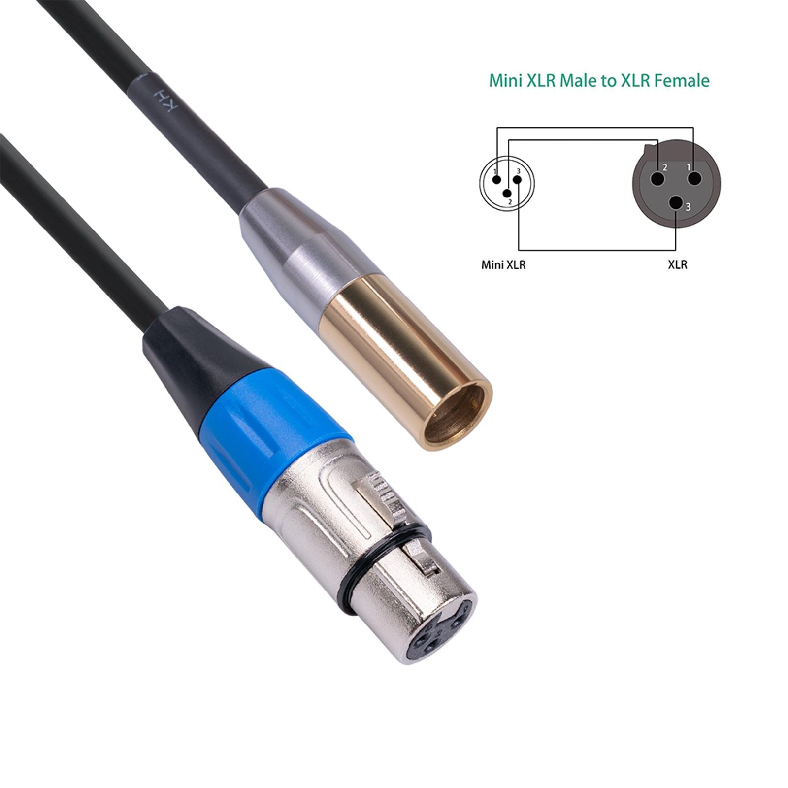 Mini XLR Male to XLR Female Adapter Cable, 3-pin Mini XLR Male to XLR Female Adapter Cable, for BMPCC 4K Camera Video Assist 4K Sharp 8K