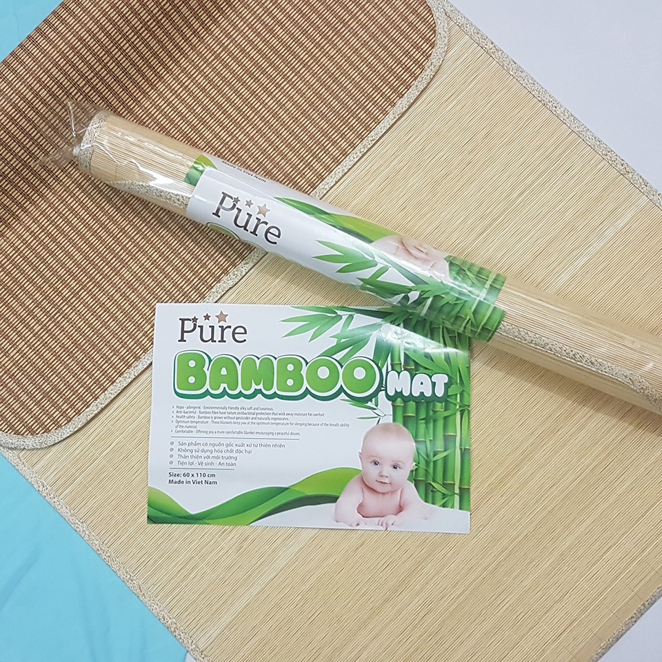 Chiếu Sợi Tre, Chiếu Em Bé Điều Hòa 4 Mùa, Chiếu Kháng Khuẩn, Chiếu Em Bé Hàng Loại 1 - KT: 60x1M1