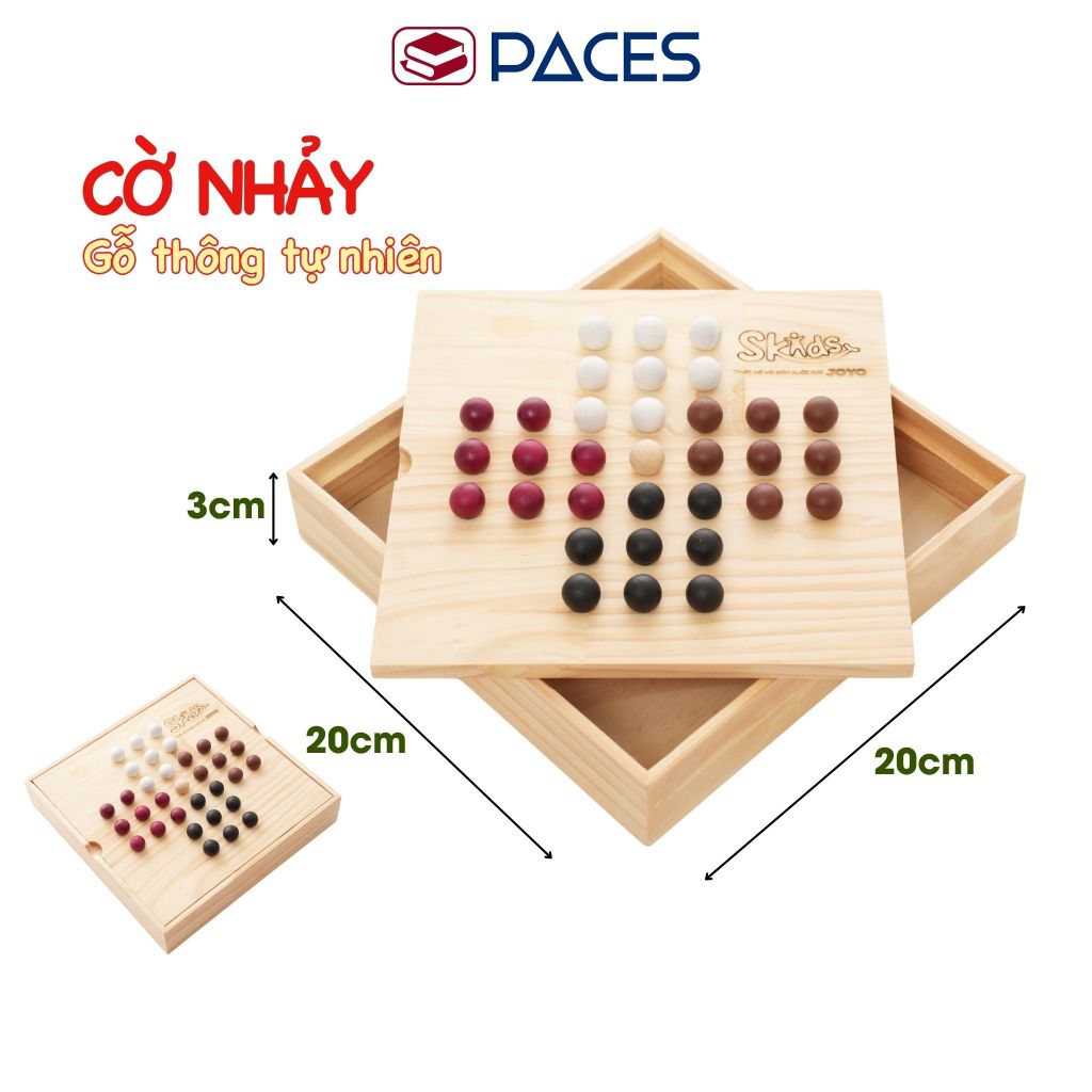 Bộ Cờ Nhảy Rèn Luyện Trí Tuệ Chất Liệu Gỗ Thông Tự Nhiên - SKIDS