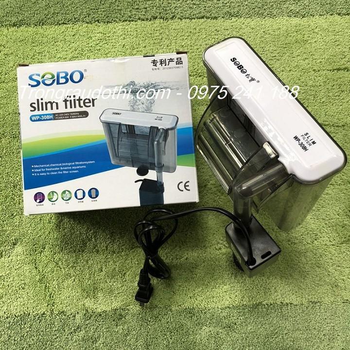 Lọc treo dạng mỏng Sobo WP 308H, 6W, phù hợp cho bể cá cảnh 30-40cm, rất gọn nhẹ, hiệu quả