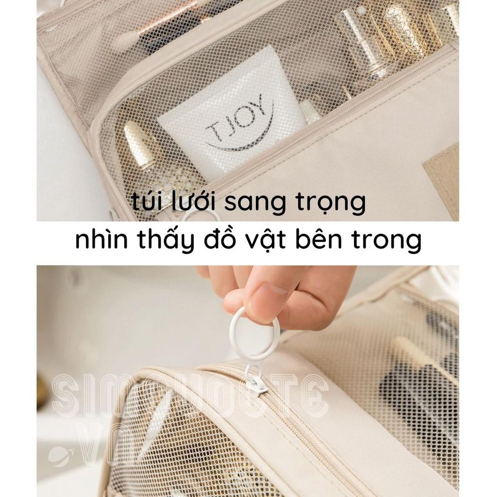 Túi đựng mỹ phẩm đồ du lịch đa năng có móc treo