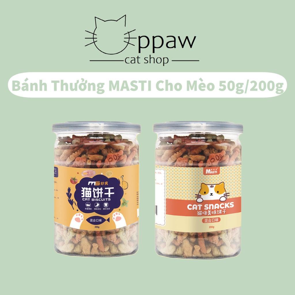 Bánh Thưởng MASTI Cho Mèo Gói Lẻ 50g/ Hộp 200g - Bánh Quy Cá Cho Mèo