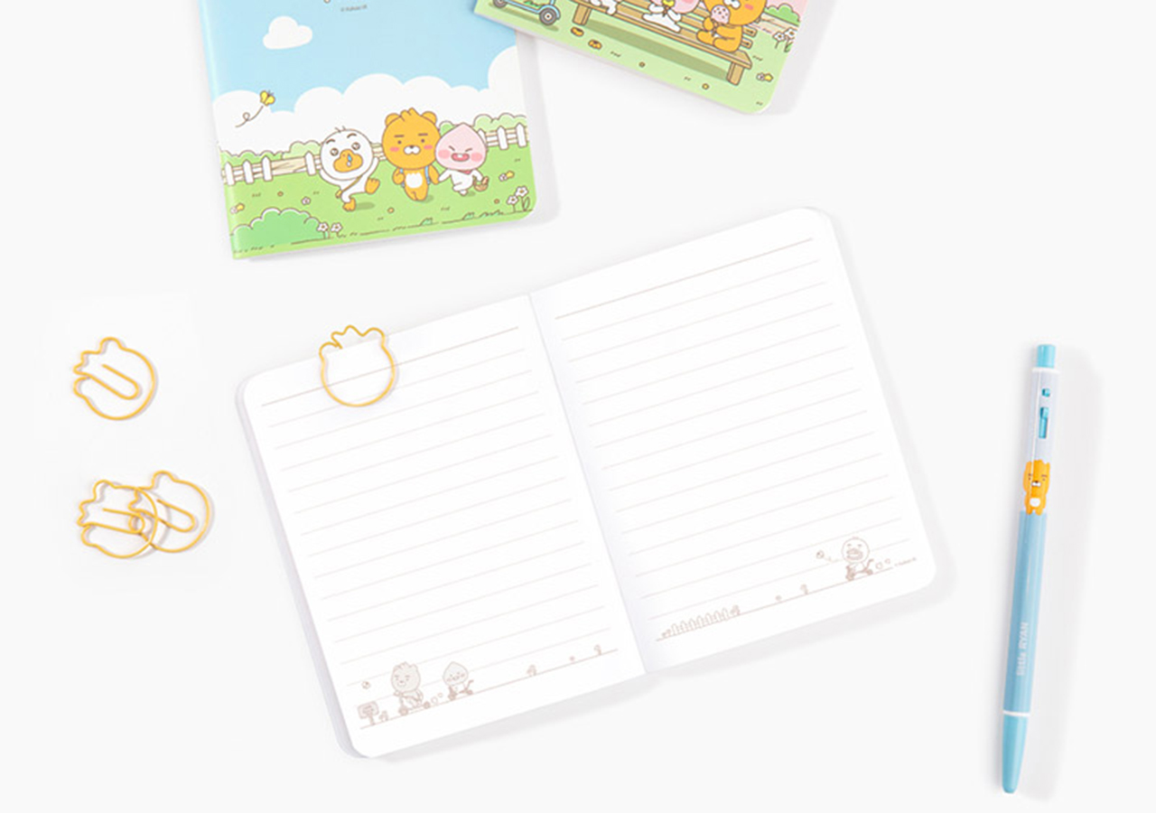 Sổ Tay Mini Little Friends Park Blue Kakao Friends Chính Hãng