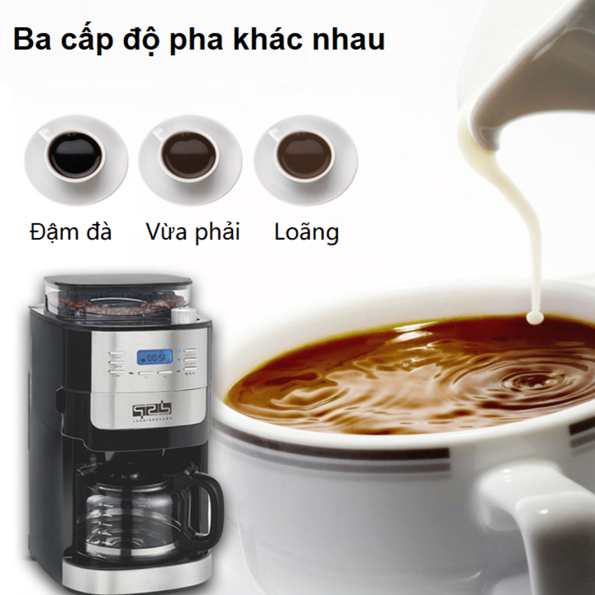 Máy pha cà phê hạt tự động DSP KA3055 tích hợp tự động xay và pha cà phê Công suất 1000W - HÀNG CHÍNH HÃNG