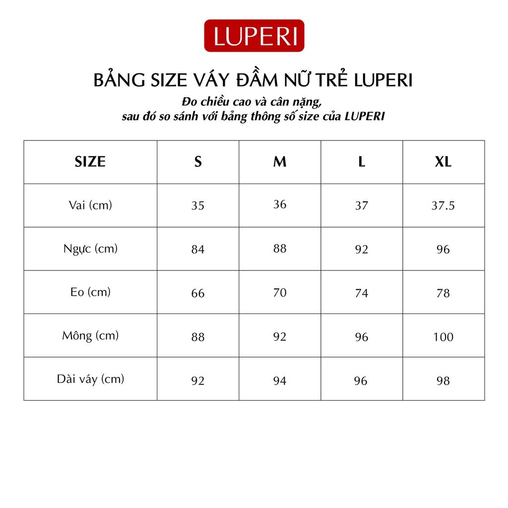 Đầm Nữ Công Sở Thiết Kế LUPERI LFV3271 Tay Bồng Điệu Đà, Cổ Vuông Thanh Lịch, Chất Liệu Đũi Xước Cao Cấp