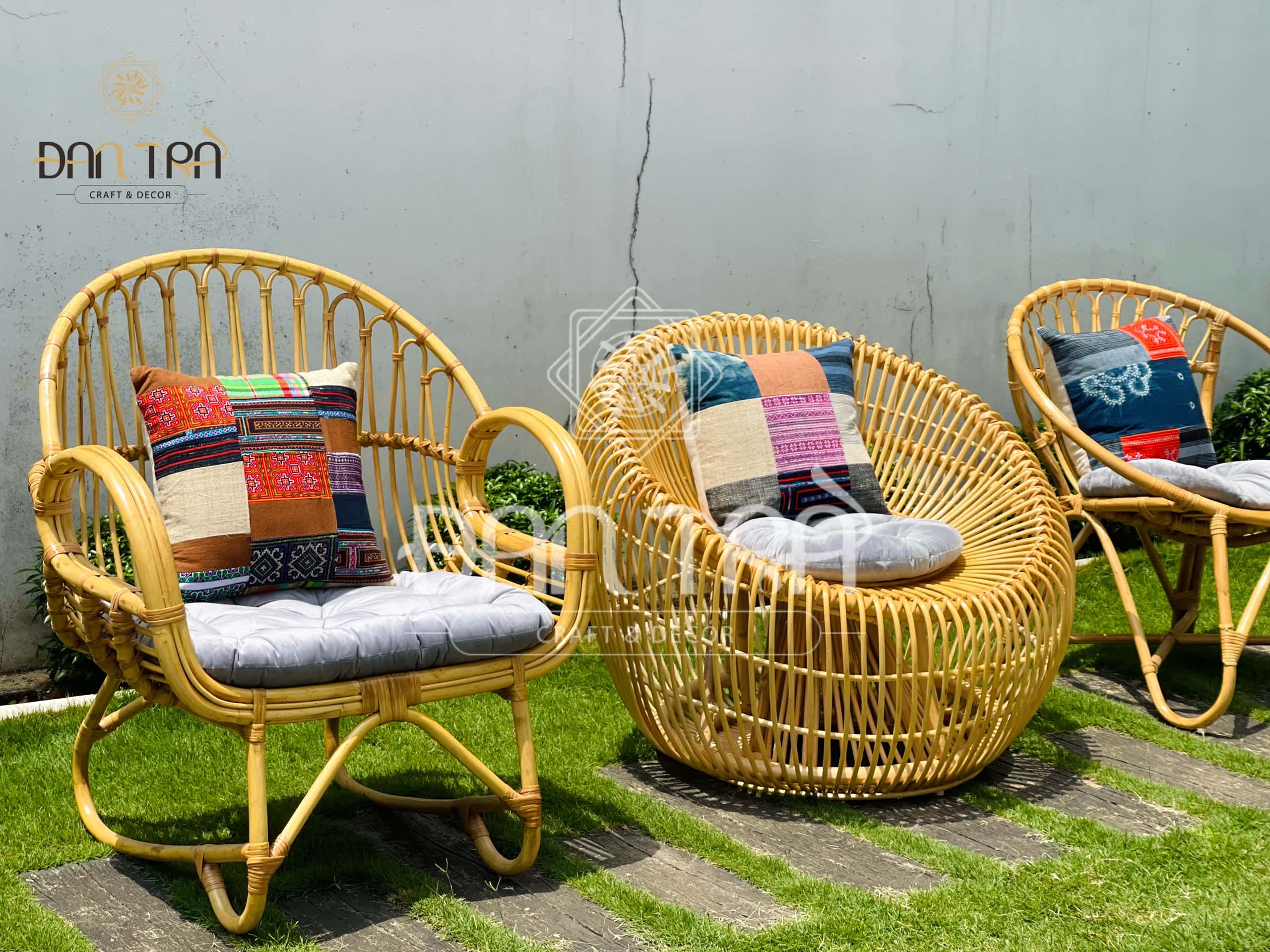 Ghế Mây Nest Dáng Trụ Tròn -Ghế Mây Thư Giãn Đọc Sách- Ghế Mây Decor Chụp Hình- Nội Thất Mây Tre Đan Trà