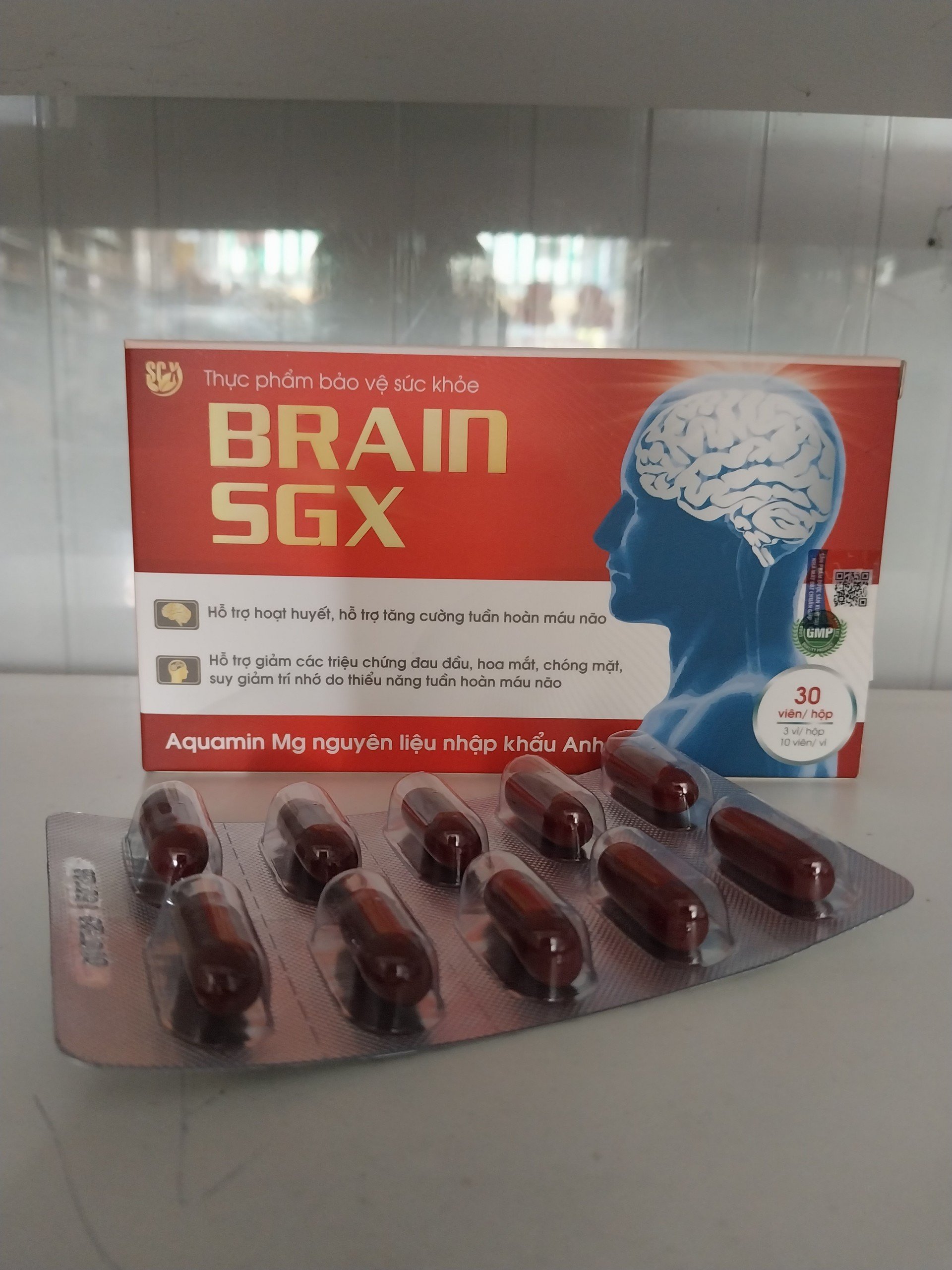 Bổ não Brain Plus GP Pharm,hỗ trợ hoạt huyết, tăng cường lưu thông máu não, hộp 30 viên