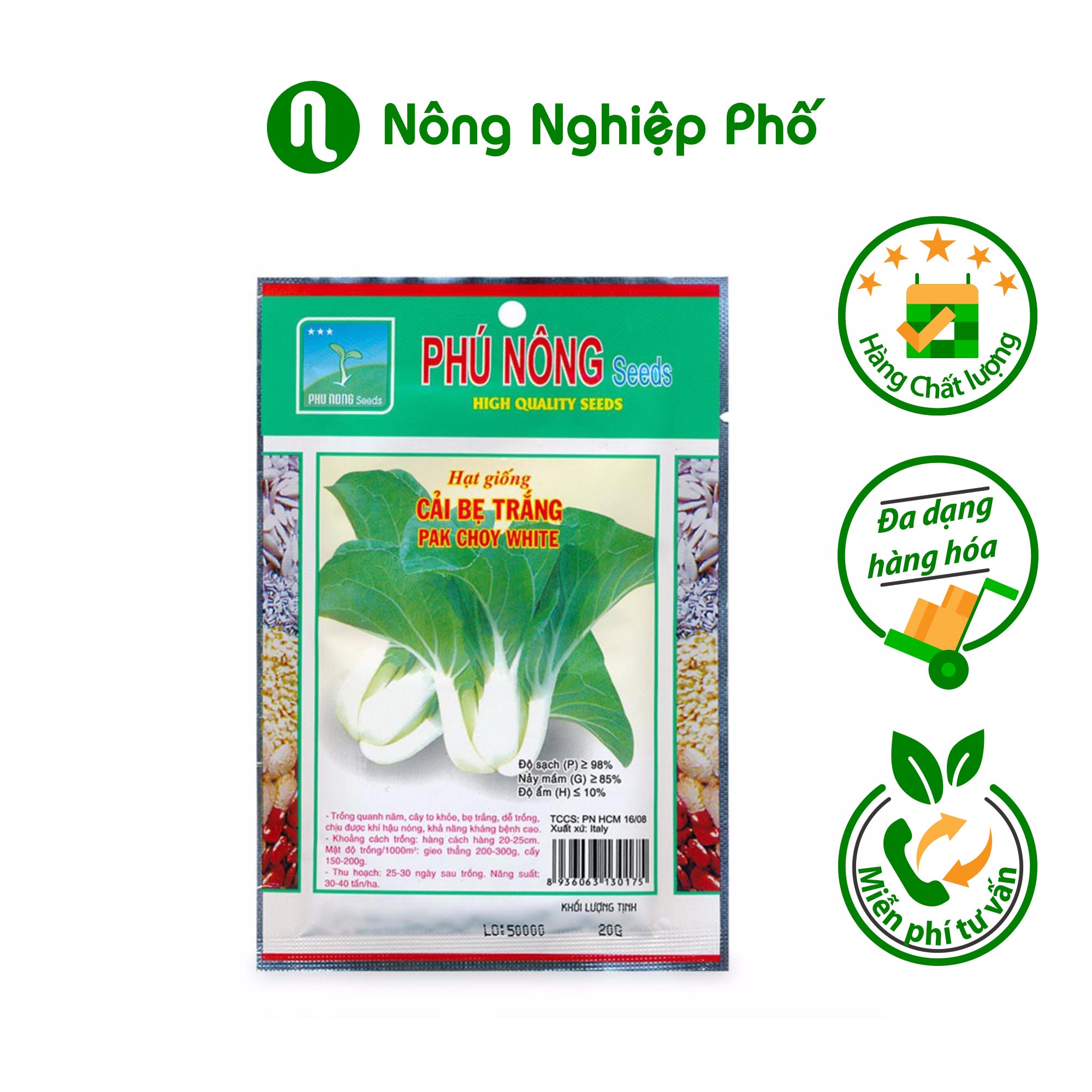 Hạt Giống Cải Bẹ Trắng Phú Nông (20g / Gói)