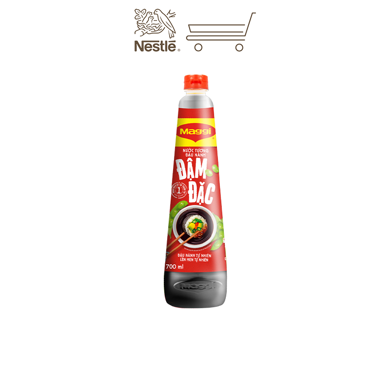 [Quà tặng tháng 11 - Mua 1 tặng 1 Chảo] COMBO CHAY MAGGI: 1 Chai nước tương đậu nành Đậm Đặc 700ml + 1 Chai dầu hào Nấm Hương 820g + 1 Bịch hạt nêm cao cấp Nấm Hương 450g