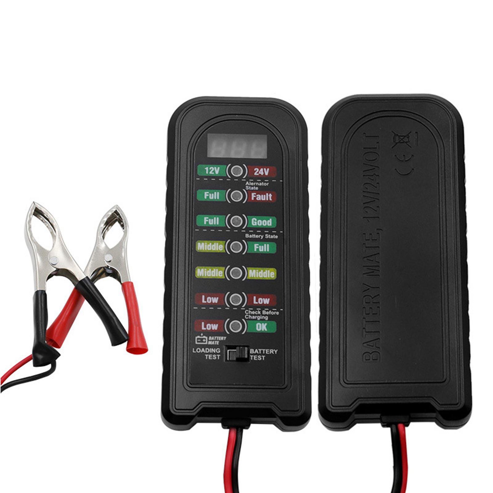 Car Battery Tester Auto Tester Tool Automotive Load Tester Indicator 12V 24V Car Battery Analyzer Premium Durable High Performance