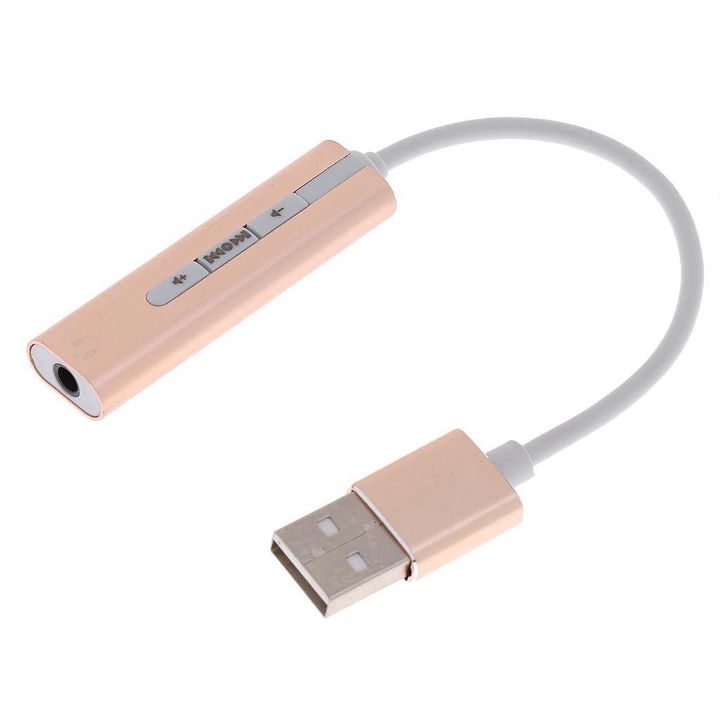 USB to 3.5mm Mic Headphone Stereo Headset Audio Adapter Sound Card