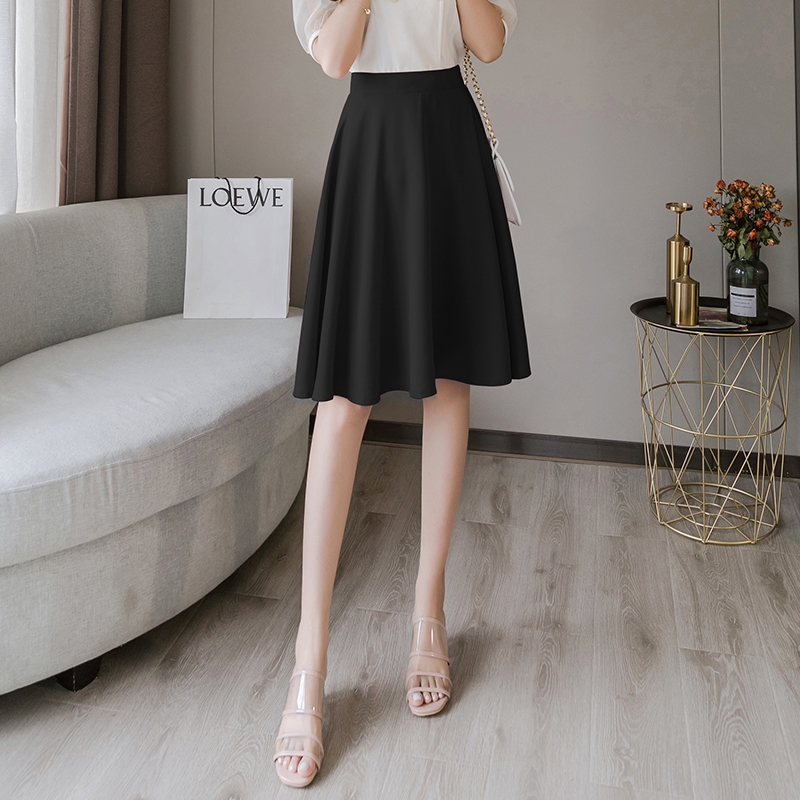 Chân váy xòe 2 túi dài ngang gối xinh xắn cho nữ
