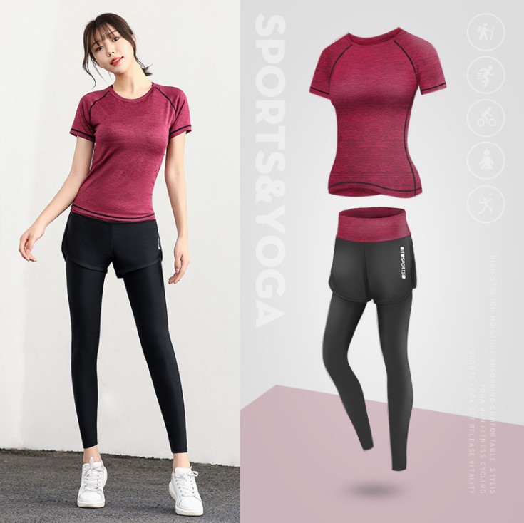 Bộ Đồ Tập Gym Nữ Trẻ Trung 2 Món - Set Quần Áo Tập GYM YOGA Nữ - Đỏ - 2XL