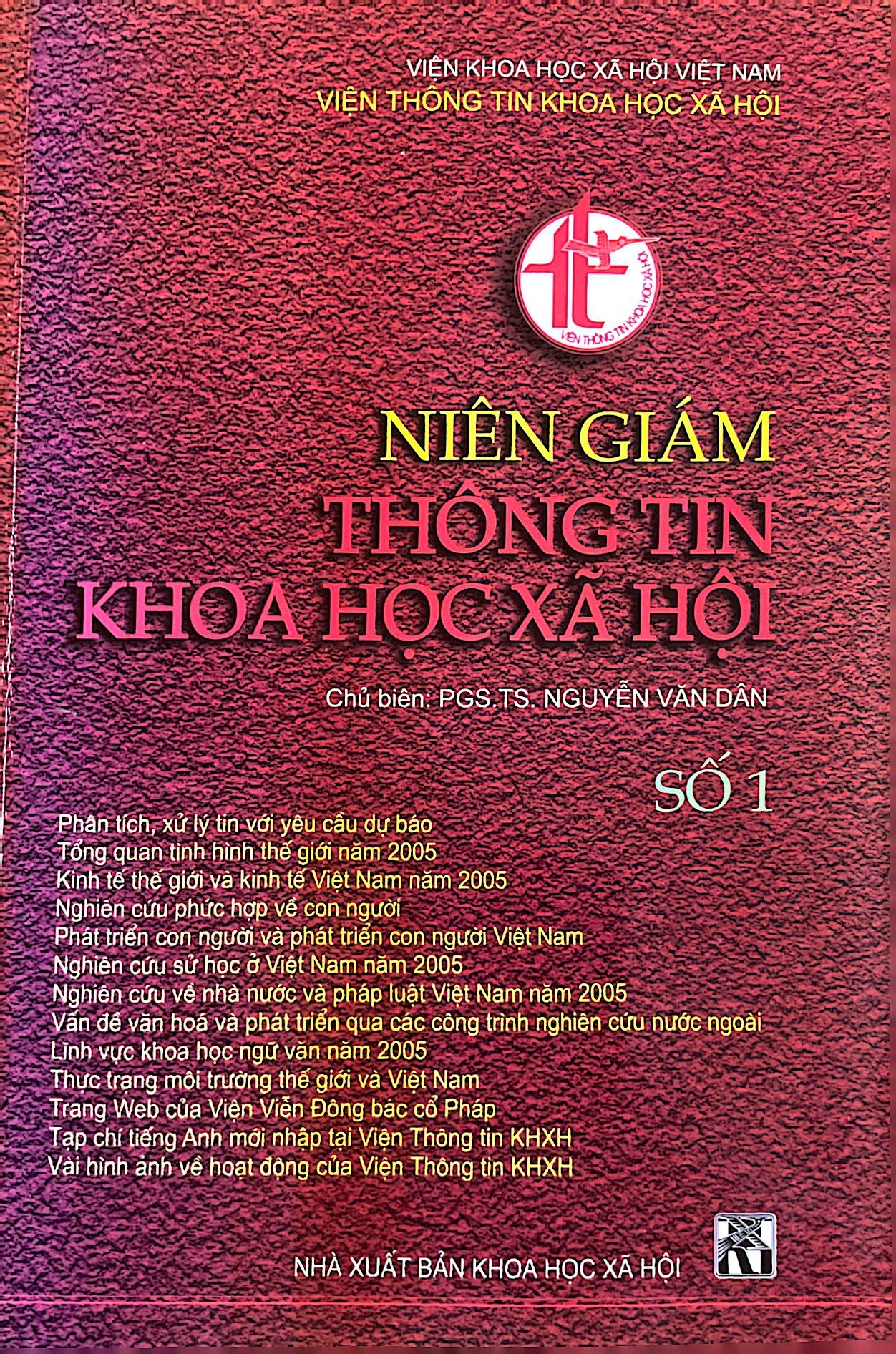 Hình ảnh Niên Giám Thông Tin Khoa Học Xã Hội- Số 1