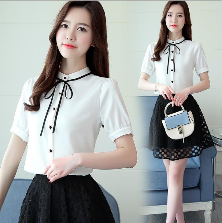 Sơ mi nữ kèm dây cột nơ xinh DV45