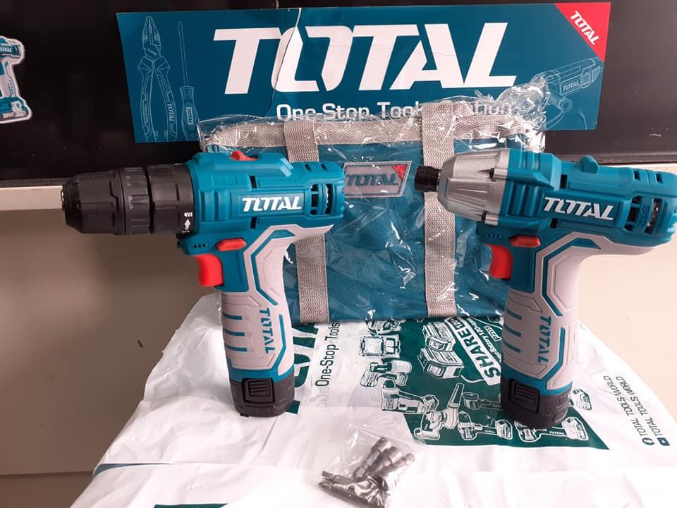 BỘ COMBO MÁY SIẾT VÍT VÀ MÁY KHOAN DÙNG PIN 12V TOTAL TKLI1201 - HÀNG CHÍNH HÃNG