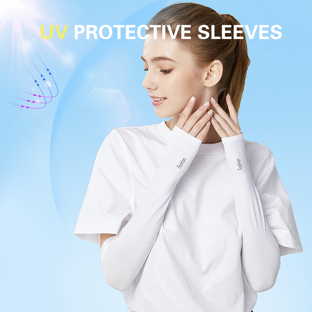 1 Cặp Tay Áo Làm Mát Chống Tia UV Dành Cho Người Đạp Xe/Lái Xe/Chạy Bộ