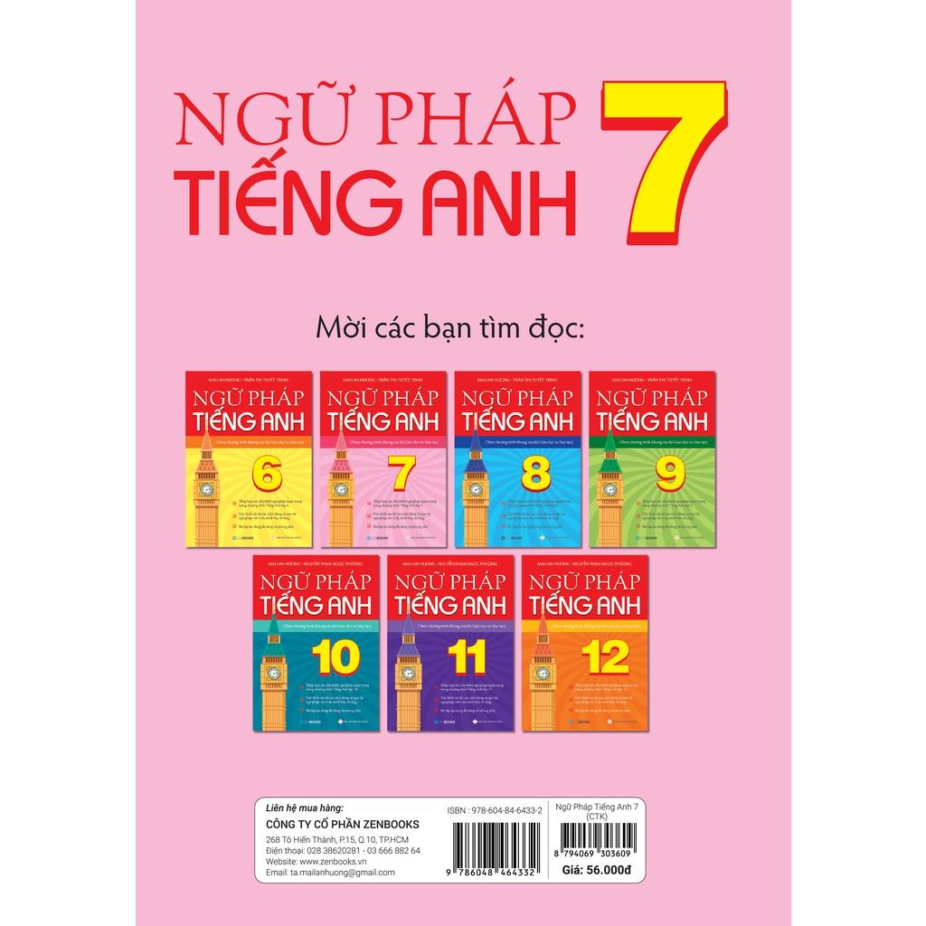 Sách - Ngữ Pháp Tiếng Anh Lớp 7 (Theo CT Khung Của Bộ GD&amp;ĐT) - Mai Lan Hương