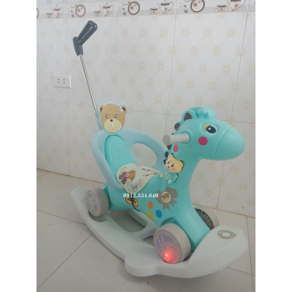 NGỰA BẬP BÊNH KIÊM XE CHÒI, XE ĐẨY CHO BÉ - 3IN1