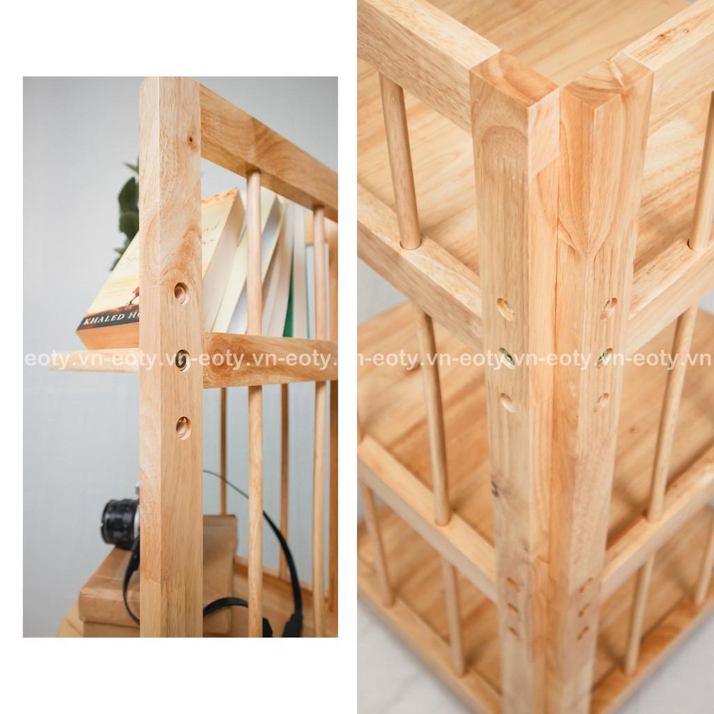 Kệ góc 3 tầng / Kệ để đồ góc tường gỗ cao su đa năng