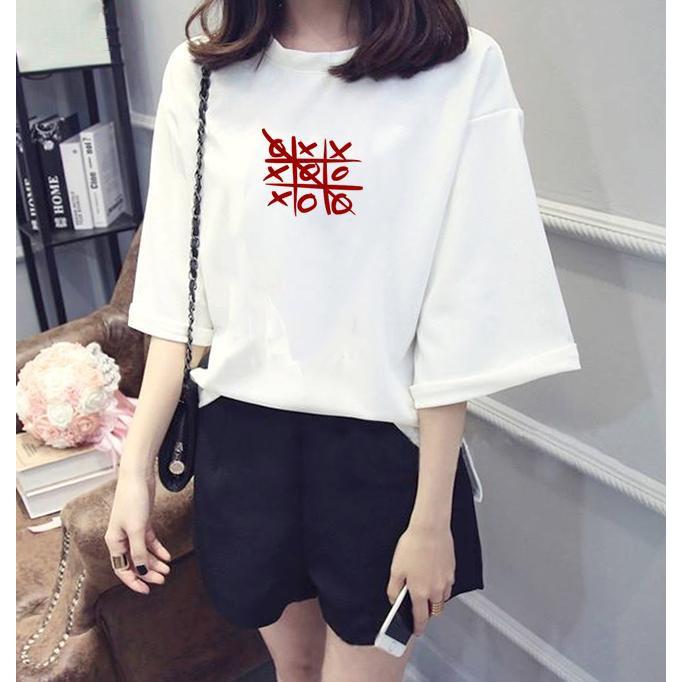 Áo thun tay lỡ Hàn Quốc form rộng in hình bàn cờ caro vải dày mịn TEEWO115