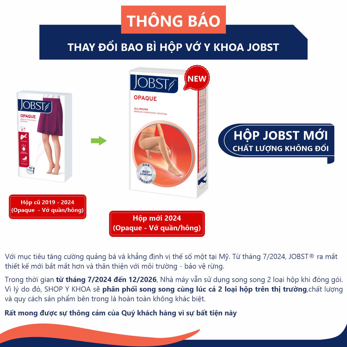 Combo 2 đôi Vớ y khoa quần JOBST Opaque - Mỏng, màu da, hở ngón, 20-30 mmHg, giãn tĩnh mạch chân (tất y khoa)