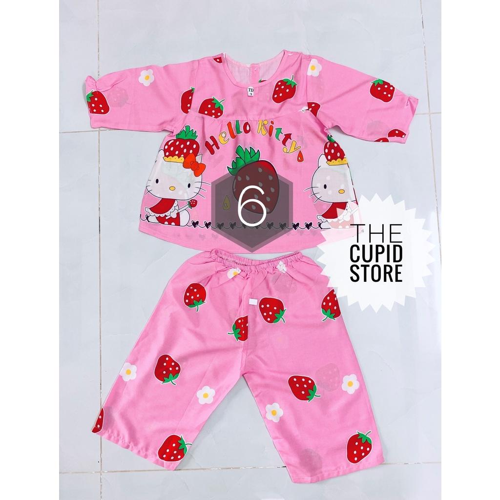 Đồ bộ chất liệu tole lanh 2 da loại 1 cho bé gái từ 14-16 kg - The Cupid Store
