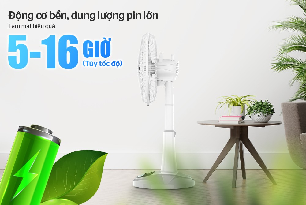 [Nhập CECAMP70KD1 giảm 70K] Quạt Sạc Tích Điện Sunhouse SHD7228 - Hàng Chính Hãng