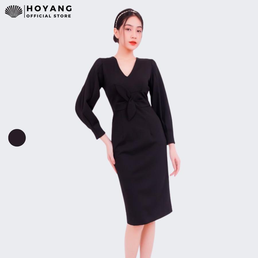 Đầm Body Đen Tay Dài Thanh Lịch HOYANG DHY13