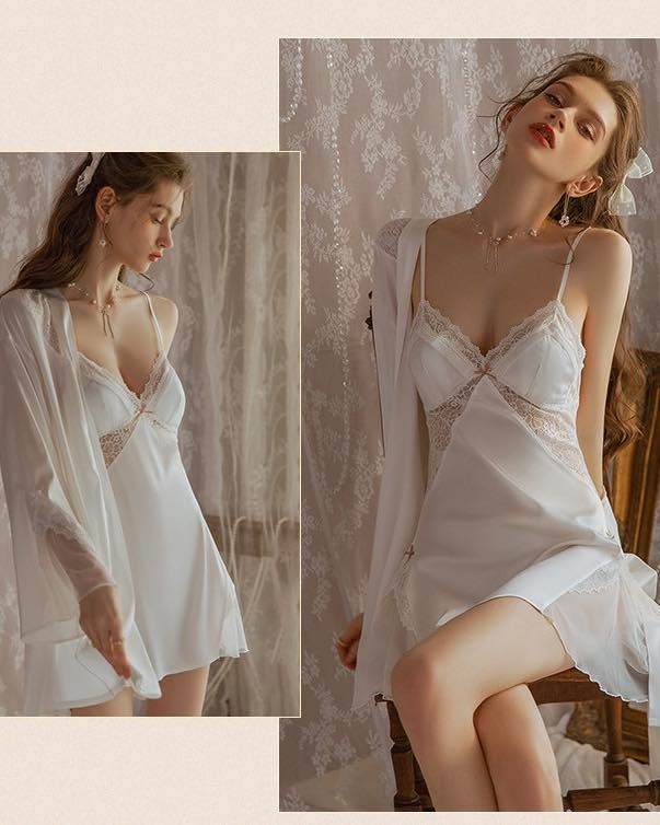 Áo Choàng Ngủ Cột Nơ