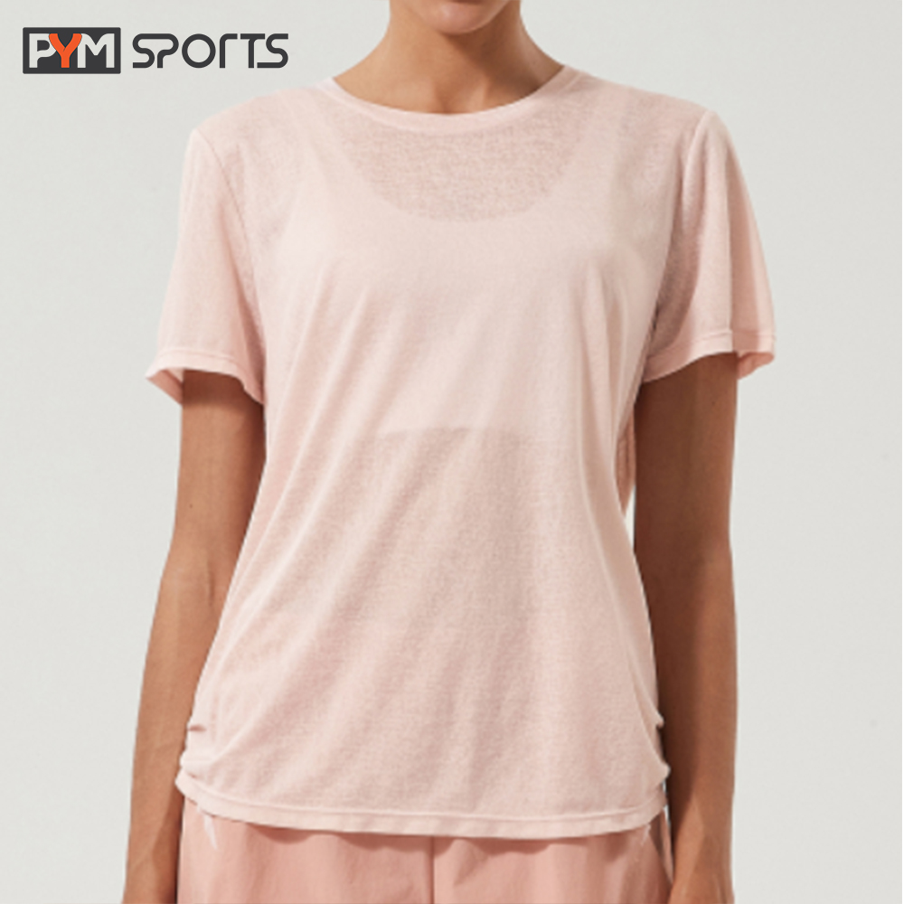 Áo phông ren C195 - PYMAT026 tập gym, yoga 4 màu, mặc thoáng mát, thoải mái