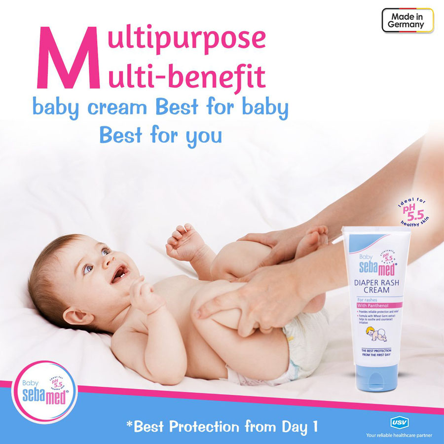 Kem Chống Hăm Tã Cho Trẻ Sơ Sinh Và Trẻ Nhỏ Baby Sebamed Diaper Rash Cream Ph5.5 Từ Đức Tuýp 50ml