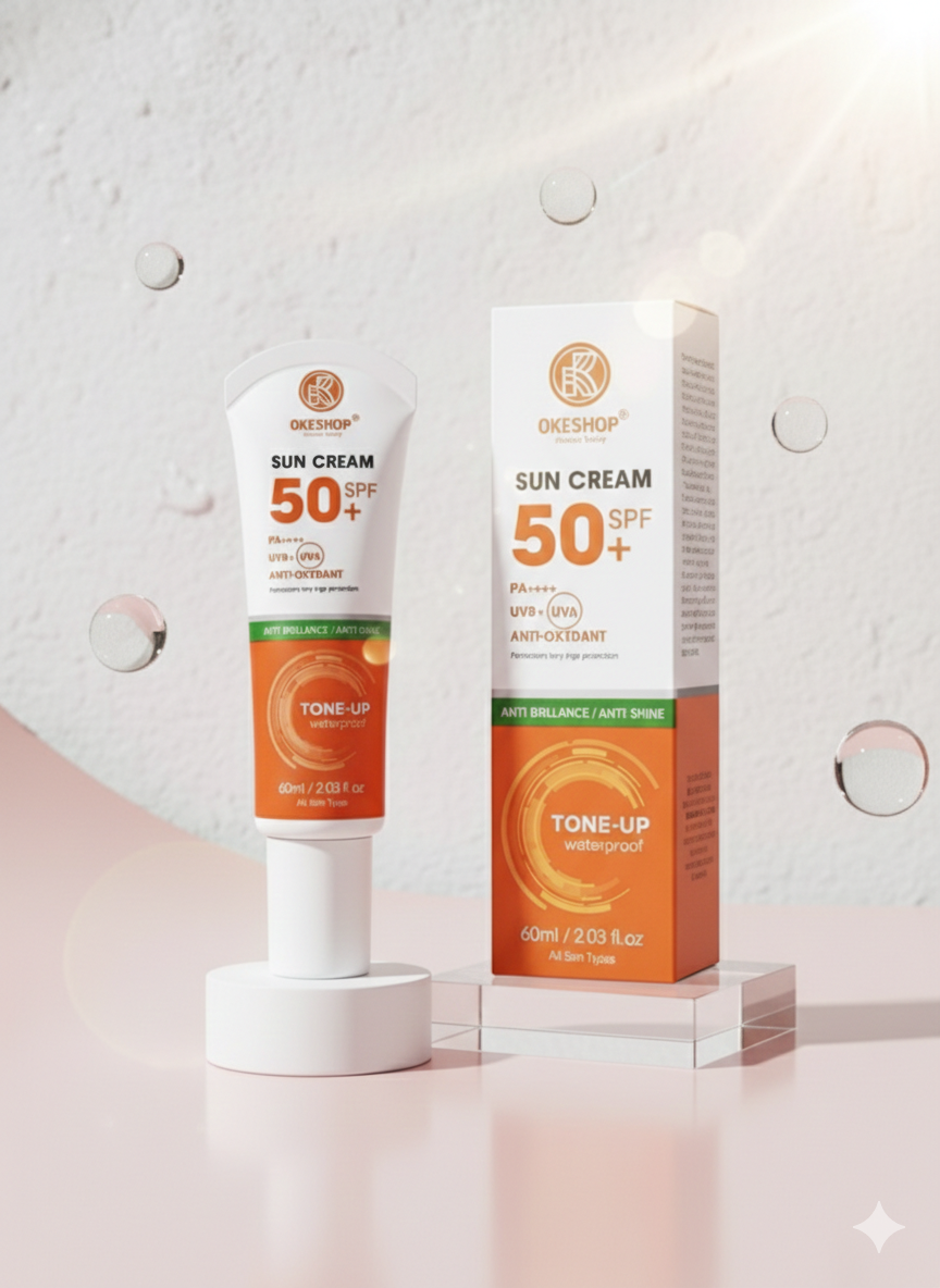 Kem Chống Nắng OKESHOP 60ml SPF 50+ PA++++ Anti-oxydant Tone - Up - Bảo Vệ Da Tuyệt Đối - Anti-Brillance / Anti-shine