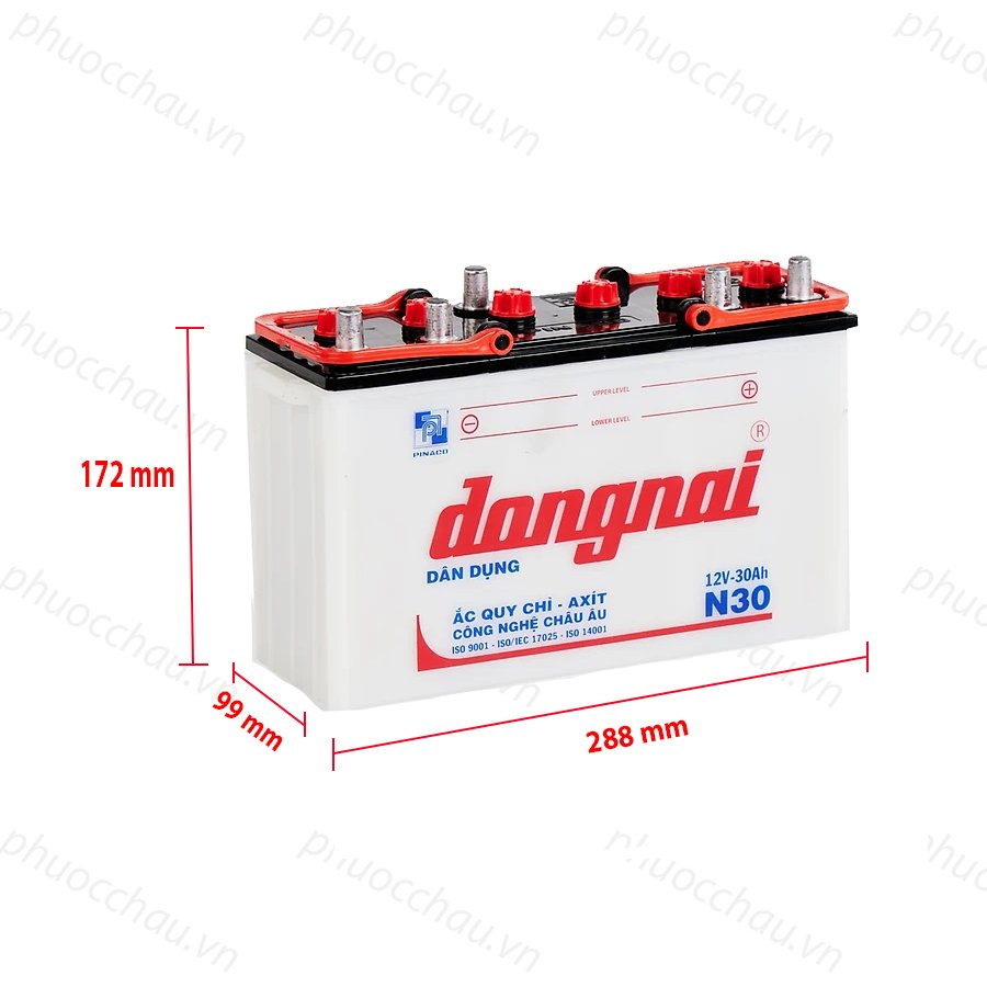 Bình Ắc Quy 12V-30Ah, Ắc Quy Thắp Sáng Dongnai N30