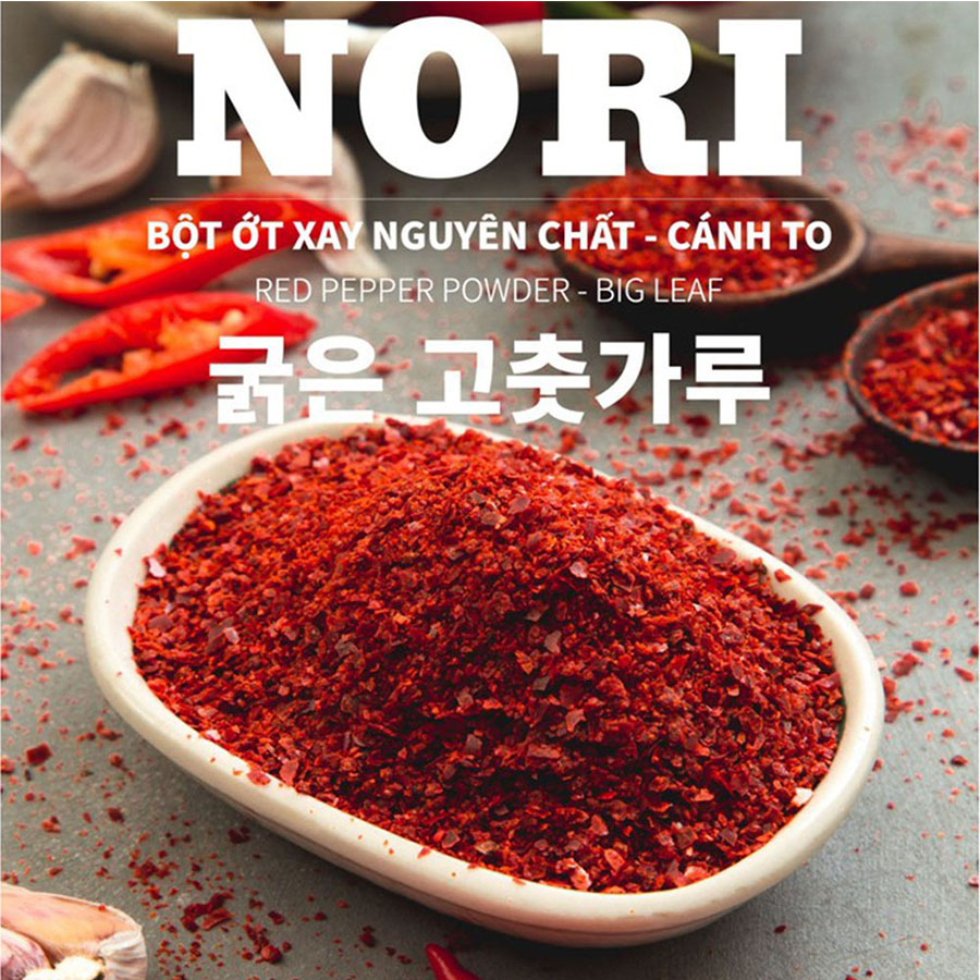 Bột ớt xay nguyên chất _ Loại cánh to NORI 500g - Dùng làm kim chi, chế biến các món ăn Hàn Quốc