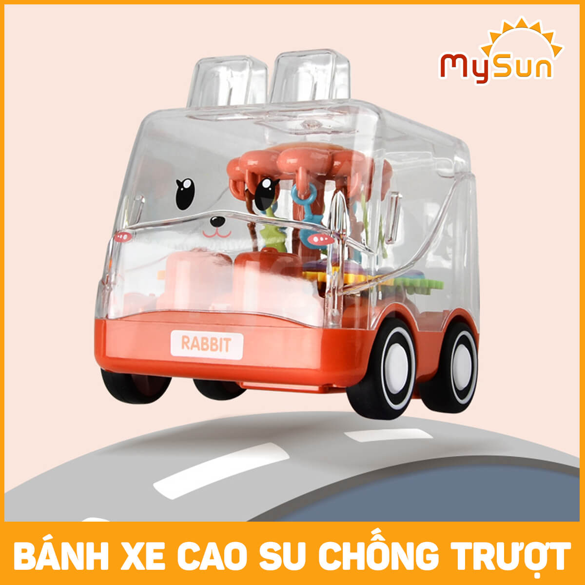 Xe ô tô đồ chơi trẻ em vòng đu quay nhựa trong suốt cao cấp cho bé.