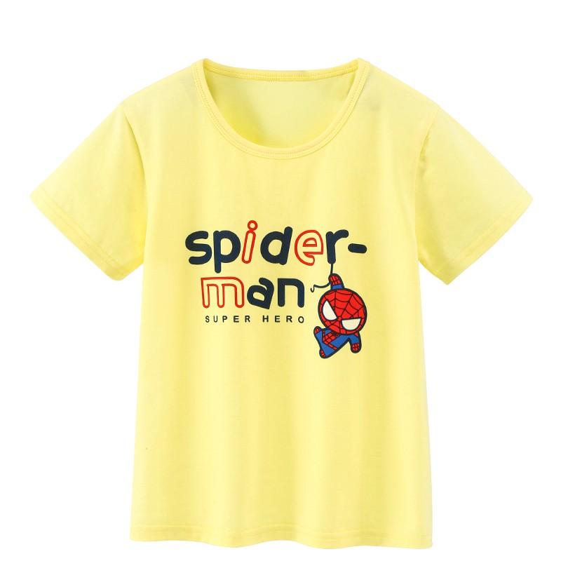 Áo thun ngắn tay bé trai hoạt tiết siêu nhân chất Cotton 100% 4 chiều mềm mịn