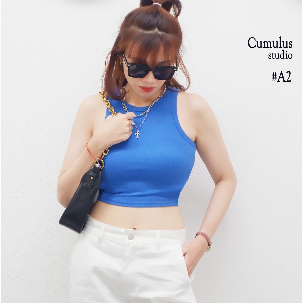 Áo croptop sát nách basic Cumulus chất thun gân A02