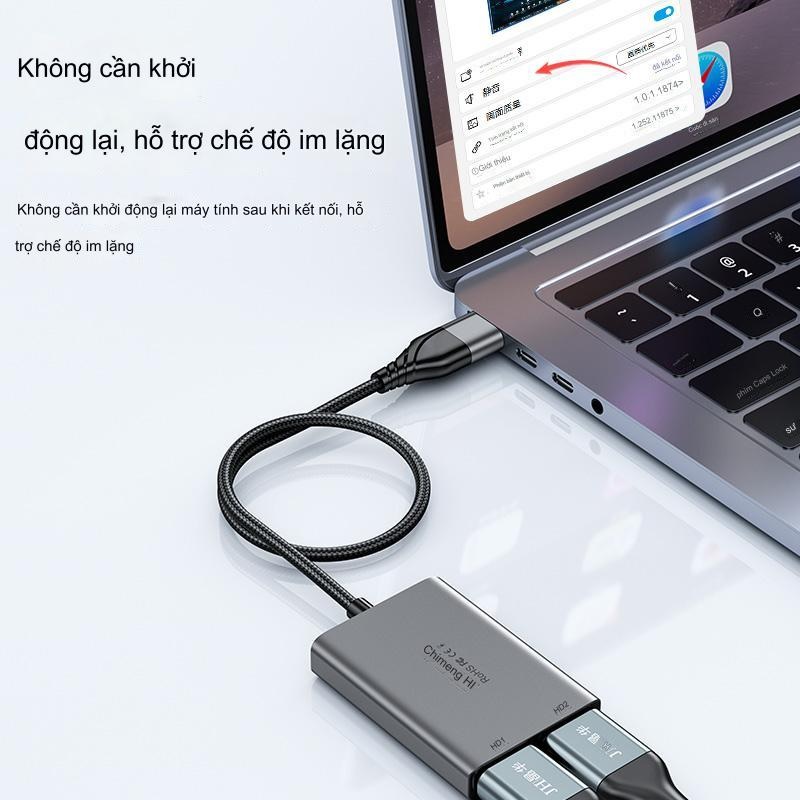 SOAIY Cáp Chuyển USB Type-C Ra 2 Màn Hình Độc Lập HDMI + HDMI (Cần Cài APP) JH-Z936B - Hàng Nhập Khẩu
