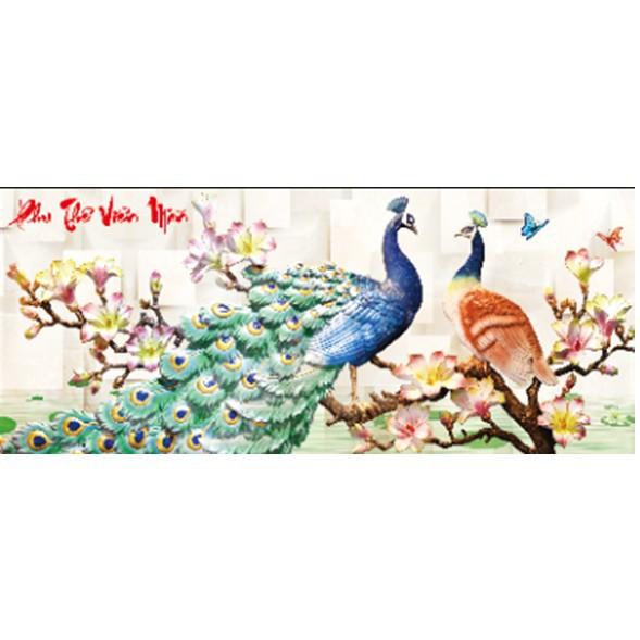 Tranh đá phu thê viên mãn YN5343 - kích thước: 119 * 55cm.