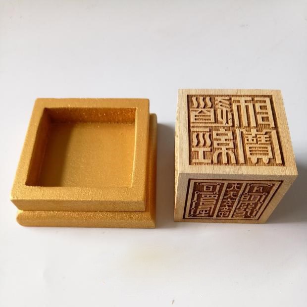 Con dấu LỤC DIỆN ẤN - ẤN 6 MẶT BẰNG GỖ ĐÀO