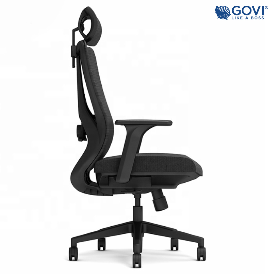 Ghế công thái học Ergonomic GOVI Ryan R3086A - Tựa đầu điều chỉnh, tựa tay cố định, khóa 1 vị trí lưng thẳng